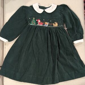 Carriage Boutique Forest Green Dress with White Collar